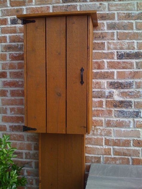 wooden box to cover electric meter|outside electric meter box covers.